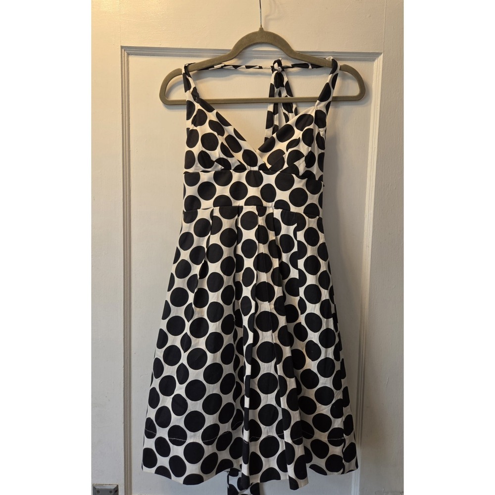 Y2K Ruby Rox Womens Black White Polka Dot Halter Dress Size Tulle Pinup Retro .7